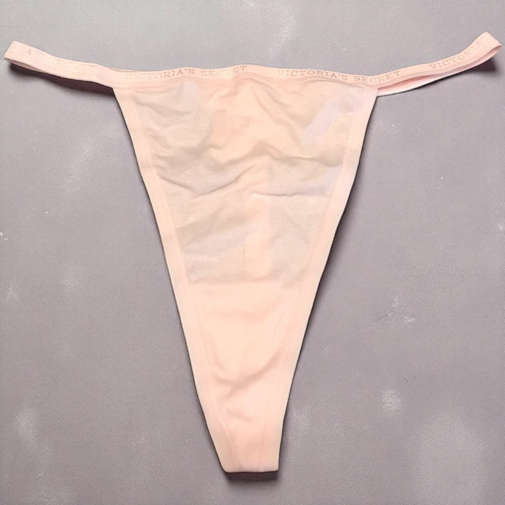NWT Victoria's Secret Vintage Signature Cotton Logo V  String Thin Band Thong LG